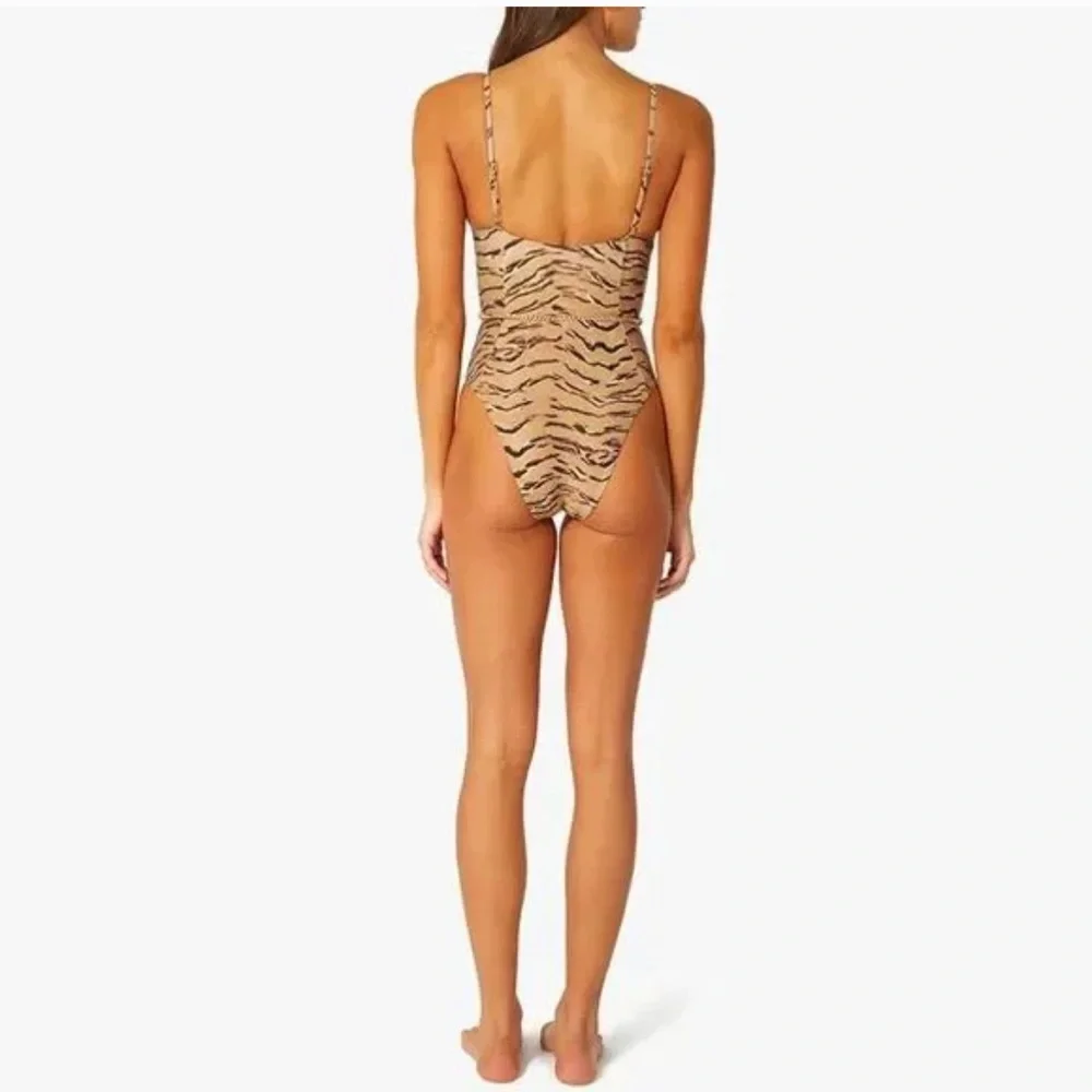 WeWoreWhat Danielle One Piece Tan Tiger Print Bernstein Revolve Shopbop - Picture 6 of 8